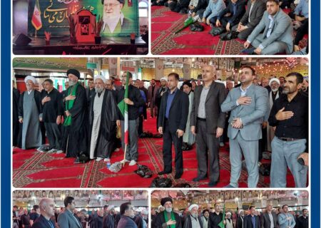 برگزاری مراسم جاماندگان تشییع پیکر رهبر شهید در مصلی بابل